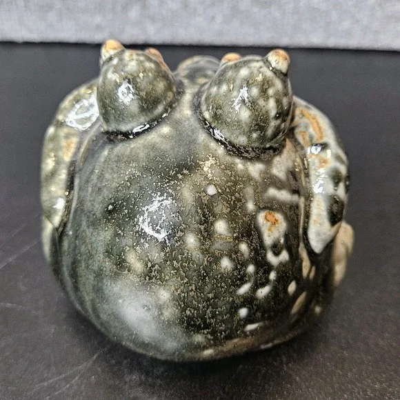 Fat Belly Frog Ceramic Glazed‎ Mottled See No Evil Funny Figurine 5 Inch - Picture 3 of 5